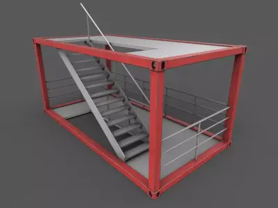 Stairs Container Low-poly 3D model