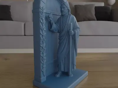 Christ Knocking at the Door 3D Sculpture STL 3D print model