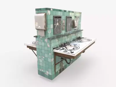 Abandoned  Double Sided Sink 3D model