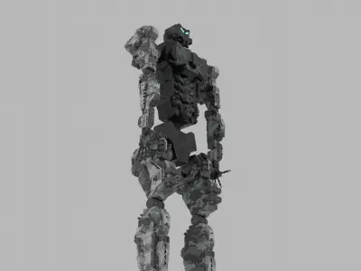 cyberpunk robot 3 3D model