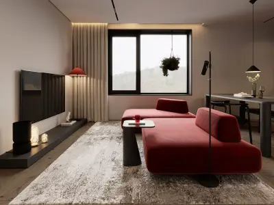 apartment interior - berry blend 3D model