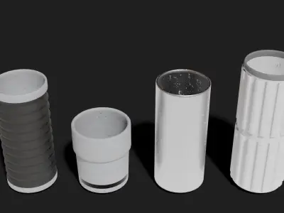 Futuristic Cups Low-poly 3D model