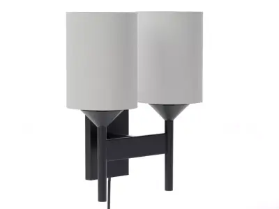 Lyre Blackened Steel Light Torch Plugin Wall Sconce Low-poly 3D model