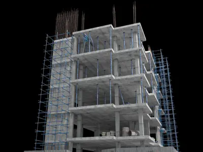 Modular Building  Vol 08 Low-poly 3D model