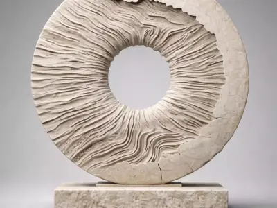 Obsidian Cycle  Abstract Ring Sculpture 3D print model