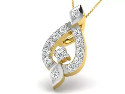 diamonds pendant 3D print model 9