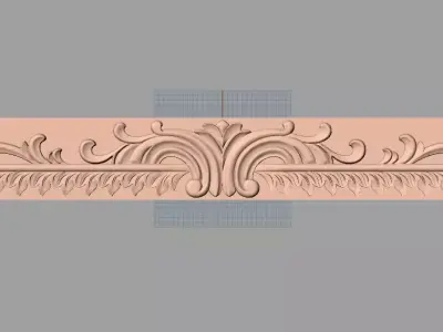 Door flower 3D relief STL Model for CNC woodworking carving E329 3D model