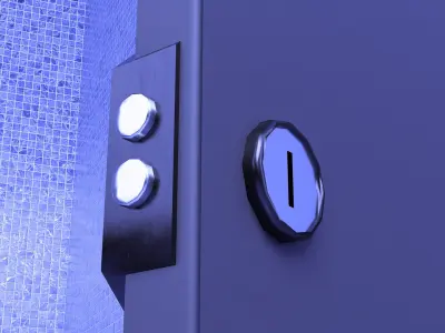 Mid-Poly Locker Free 3D model