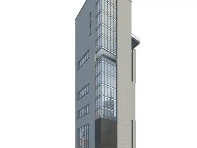 High-rise office building No 11 Low-poly 3D model
