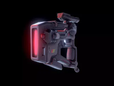  SCI FI GUN low poly Low-poly 3D model