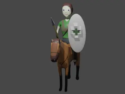 Light Cavalry Character Lowpoly Low-poly 3D model