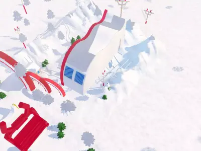 Cartoon Ski Resort 3D model