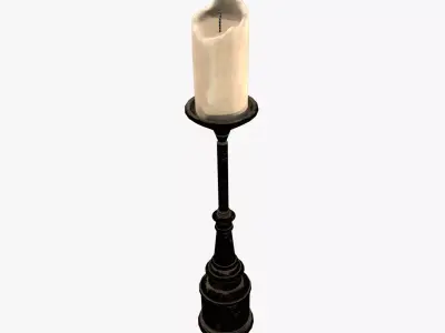 Medieval Candle V01 Low-poly 3D model