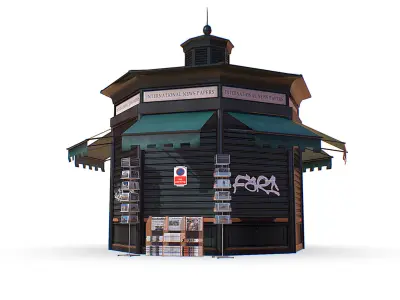 News Stand Kiosk Booth Low-poly 3D model