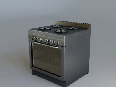 Gas Stove With Oven Free low-poly 3D model