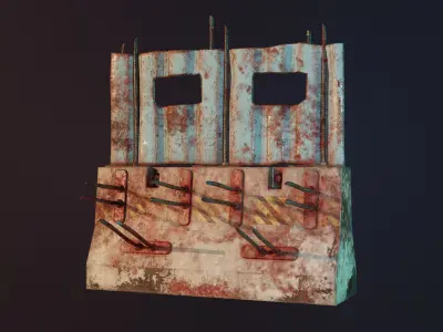 Concrete Barrier Low-poly 3D model