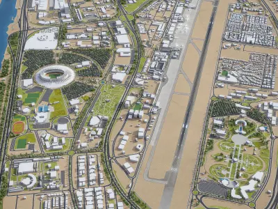 Abu Dhabi and Dubai Low-poly 3D model