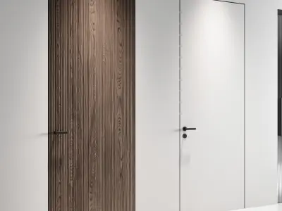Garofoli Set modern door with different handles and knobs 3D model