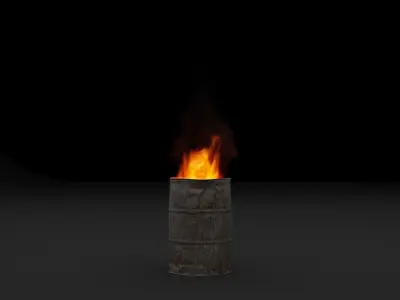 Burning barrel vdb 3D model