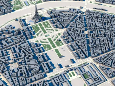 Cityscape Paris France 2 3D model