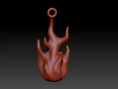 Fire Flame Charm Flamming Necklace Pendant Jewelry  3D print model