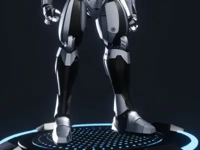 Robot character mecha game asset RTS01 Low-poly 3D model