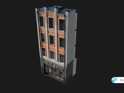 Old Riga Building 3D model Low-poly 3D model Low-poly 3D model