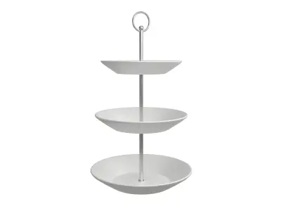 Three Tier Cake Stand v1 001 Low-poly 3D model