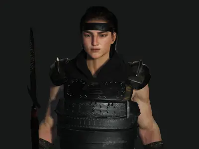 AAA 3D REALISTIC ASIAN JAPANESE CHARACTER - WARRIOR or KNIGHT Low-poly 3D model