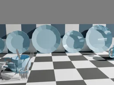 Set of Low-Poly Dishes Free low-poly 3D model