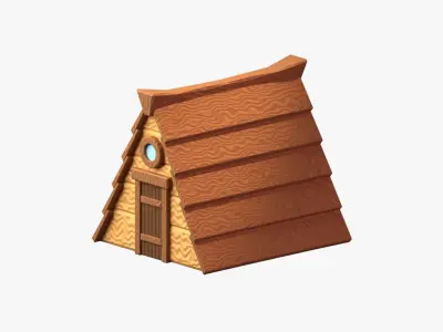 Wooden Cabin 3D Illustration 3D model