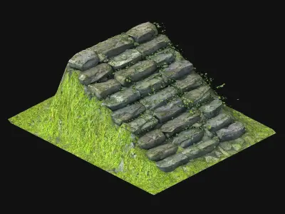 New Village - stone steps 02 3D model