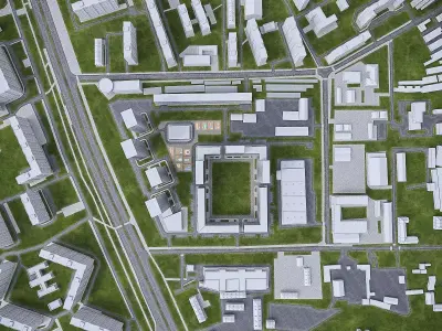 Urban Area Low-poly 3D model