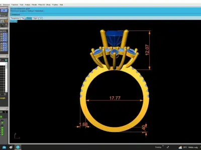 Round Halo Diamond Ring Jewelry 3D Model 4798 3D print model