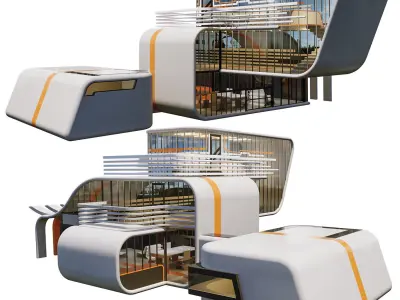 Studio House Low-poly 3D model