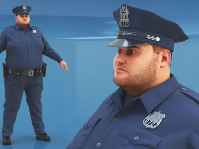  Overweight NYPD Police Officer Fur for Cinema 4D 