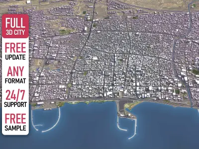 Bandar Abbas - 3D City Model Low-poly 3D model