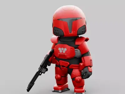 TOON  IMPERIAL  TROOPER RIGGED 3D model