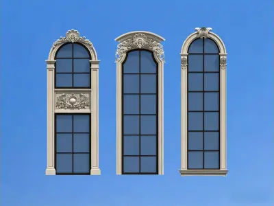 European-style window trim 3D model