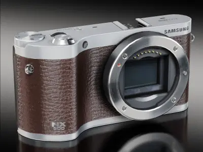 Samsung NX300 Brown mirrorless digital camera Low-poly 3D model