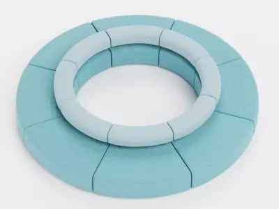 Modular Circular Sofa V4 Low-poly 3D model
