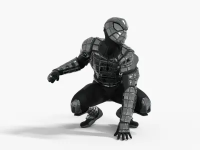 Spider-Armor MK I Rigged Animated Low-poly 3D model