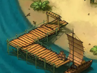 Crescent Crescent - Wooden Bridge 01 3D model