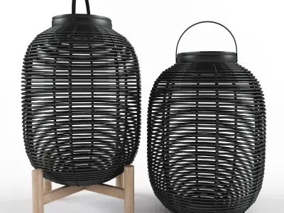 Bamboo Lanterns 02 3D model