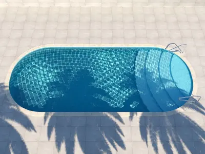 garden pool Low-poly 3D model