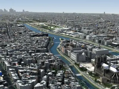 Paris France Low-poly 3D model