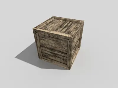 low poly wooden box Low-poly 3D model 7