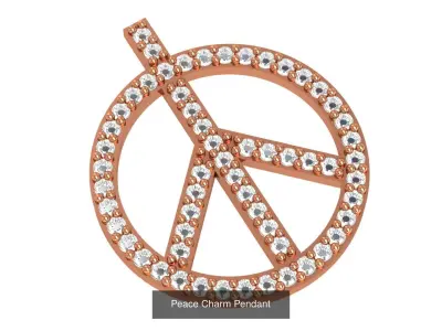 3 Peace Charms Pendant Necklace  3D Model Pack