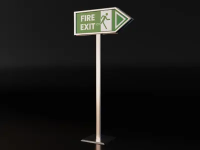 Floor Stand for Fire Exit Free low-poly 3D model