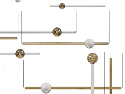  Lee Broom ORION GLOBE LIGHT POLISHED GOLD Low-poly 3D model